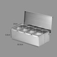 thumbnail image 3 of 4 bandejas de cajas de condimento de compartimento, caja de condimento de acero inoxidable 4 bandejas compartimento Caso de condimento de almacenamiento gran capacidad para cocina, 3 of 9