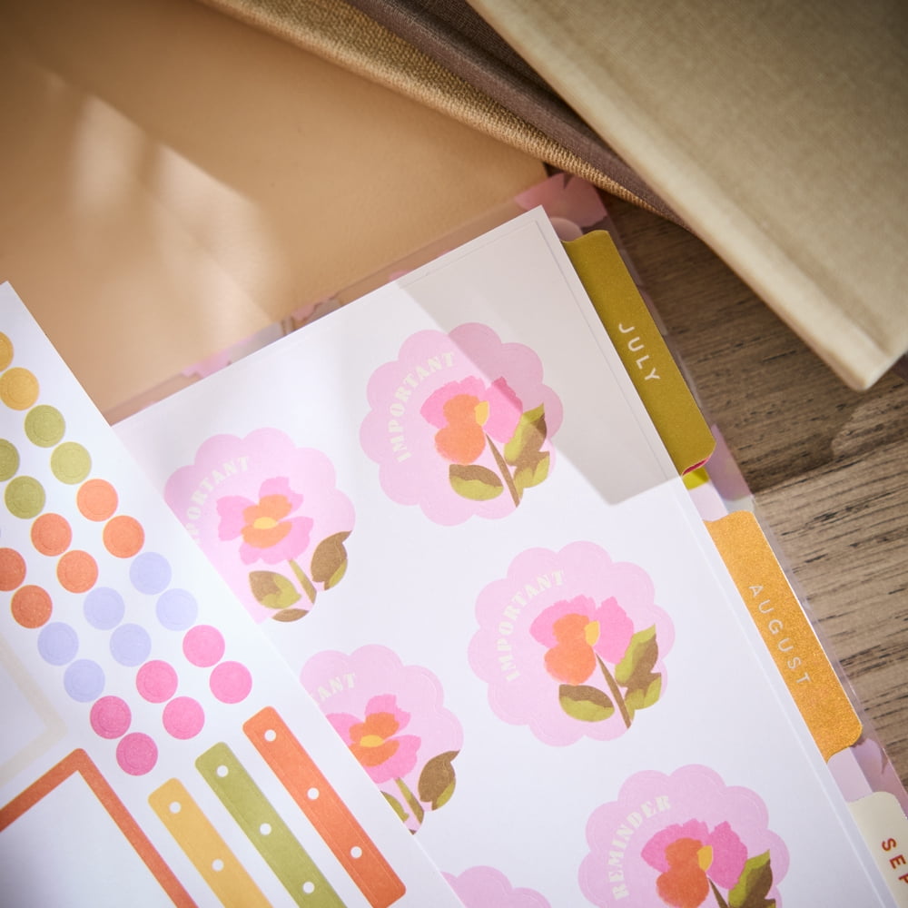 Happy Planner Sunshine Blooms Dated 12-Month Planner, July 2026 – June 2027, Big Size, Horizontal Layout, Disc-Bound, 3 Bonus Months, 2 Sticker Sheets, 8.5" x 11"