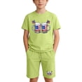 thumbnail image 3 of ZVAVZ Kids 4th of July Outfits 2 Piece Set for Girls Boys American Flag Shirt and Shorts Independence Day Patriotic Outfit Sets Green 11 Years, 3 of 10