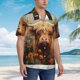 thumbnail image 3 of Balery Cute Floral Cow Camisas hawaianas de manga corta para hombre, camisas playeras de corte holgado, camisas de vacaciones con botones,Medium, 3 of 7