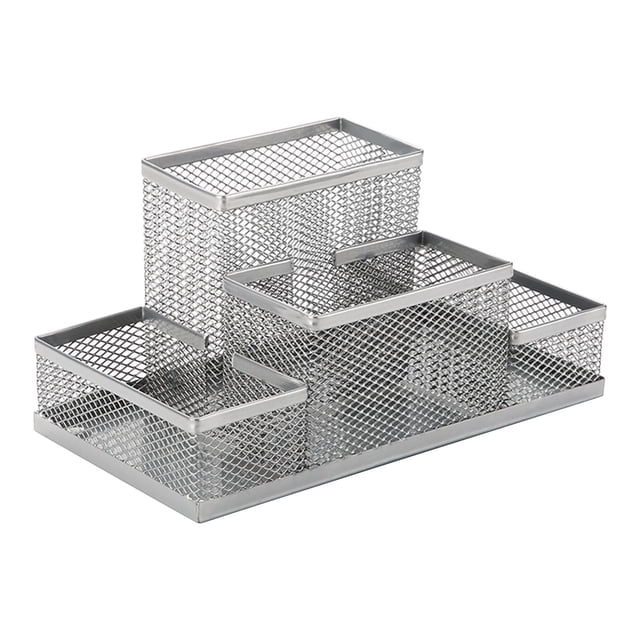 Xihbxyly Bolígrafo Multifuncional, Diseño Creativo de Malla Metálica, Organizador de Almacenamiento Estable, Material de Hierro Duradero, Ideal para Escritorios de Oficina, Entornos Profesionales, Ah