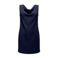 thumbnail image 5 of YMNXA Summer Dresses For Women Sleeveless V Neck Solid Color Comfortable Fashion Flowy Dress With Pockets For Casual Daily Wear,Navy,L, 5 of 5