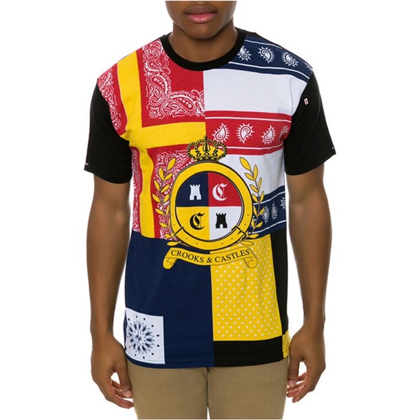 Crooks & Castles The Lodown - Camiseta gr?fica para hombre, color negro, extragrande Crooks & Castles Camiseta gráfica