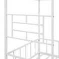 thumbnail image 5 of Metal House Bed, Twin Size Platform Bed Frame with Full-Length Guardrails and Ladder,Low Loft Bed Frame with Roof and Windows for Boys and Girls,White, 5 of 7