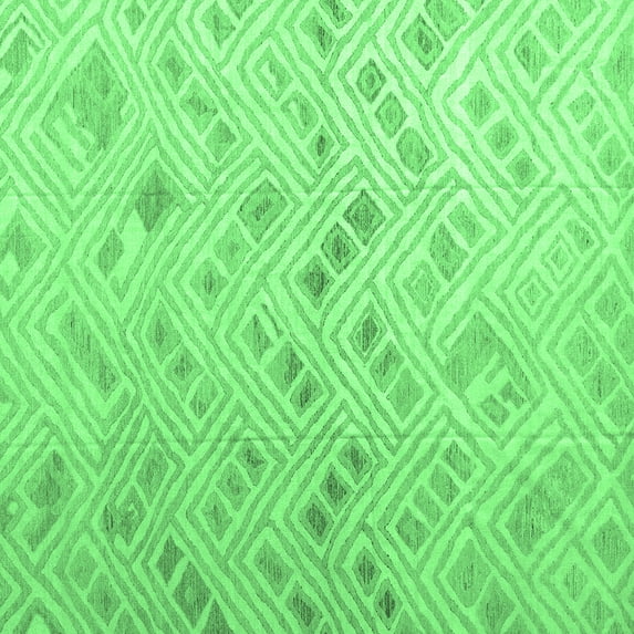 Ahgly Company Indoor Square Abstract Emerald Green Modern Area Rugs, 4' Square