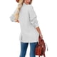 thumbnail image 3 of Blusa de mujer Camisa de manga larga Color puro con botones y bolsillos laterales para oficina en casa Blanco S, 3 of 5