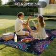 thumbnail image 4 of Boho Floral Outdoor Rug for Patio/Deck/Porch, Non-Slip Large Area Rug 5 x 8 Ft, Abstract Bohemia Flower Plant Black Indoor Outdoor Rugs Washable Area Rugs, Reversible Camping Rug Carpet Runner, 4 of 8
