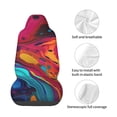 thumbnail image 4 of Wukai Colorful Abstract Swirls Full Set Car Seat Covers with Soft Padding Universal Auto Front Seats Protector and Cushion Mat, 4 of 5
