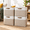 Beige / Off-White-Cube - 13"x13"x13", variant on Storblarge Fabric Baskets For Shelves 3 Pack Decorative Linen Closet With Handles Organizing Shclothes Home Office 15x11x9.5inche