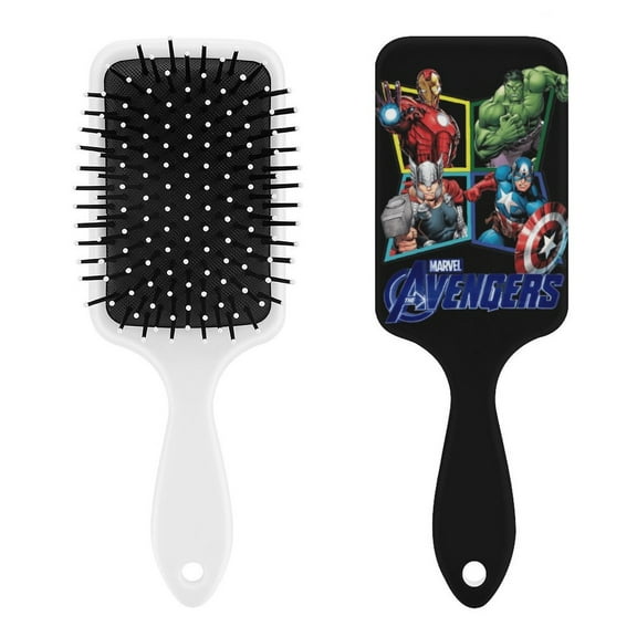 Spider-Man Heroes Team Air Cushion Detangling Paddle Brush with Ball Tip Anti Static Massage Hair Care for Thick Curly Wet and Dry Hair Web Detangler Hair Combs