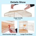 thumbnail image 3 of NiamVelo 64-inch Metal Bird Cage with Rolling Stand & Bottom Tray, Pet Storage Shelf Parrot Cage with Open Play Top for Lovebirds & Parakeets, Almond, 3 of 7