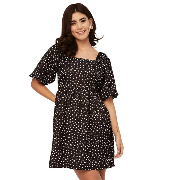 Moomaya Whimsical Printed Short Sleeve Shift Dress - Fun And Playful Day Dress