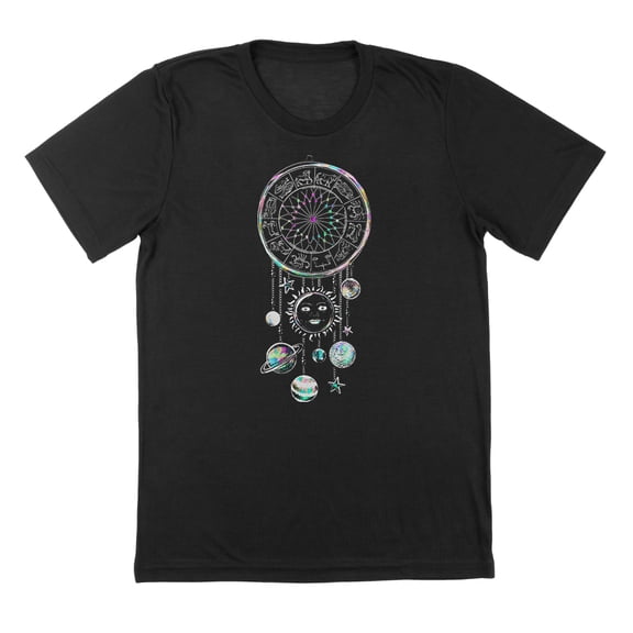 Celestial Dreams Humor Graphic Black Mens T-Shirt