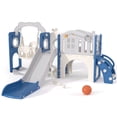 thumbnail image 4 of XJD 11 in 1 Toddler Slide and Swing Set - Baby Slide for Toddlers 1-3, Indoor Outdoor Toddler Playset Playground, Blue & Gray, 4 of 15