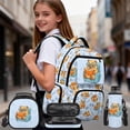 thumbnail image 2 of Aplkyhs Cute Capybara School Backpack Set 4Pcs with Lunch Box Pencil Case Water Bottle Holder with Strap Portable Lunch Bag for Elementary Primary Middle School Bookbag, 2 of 7