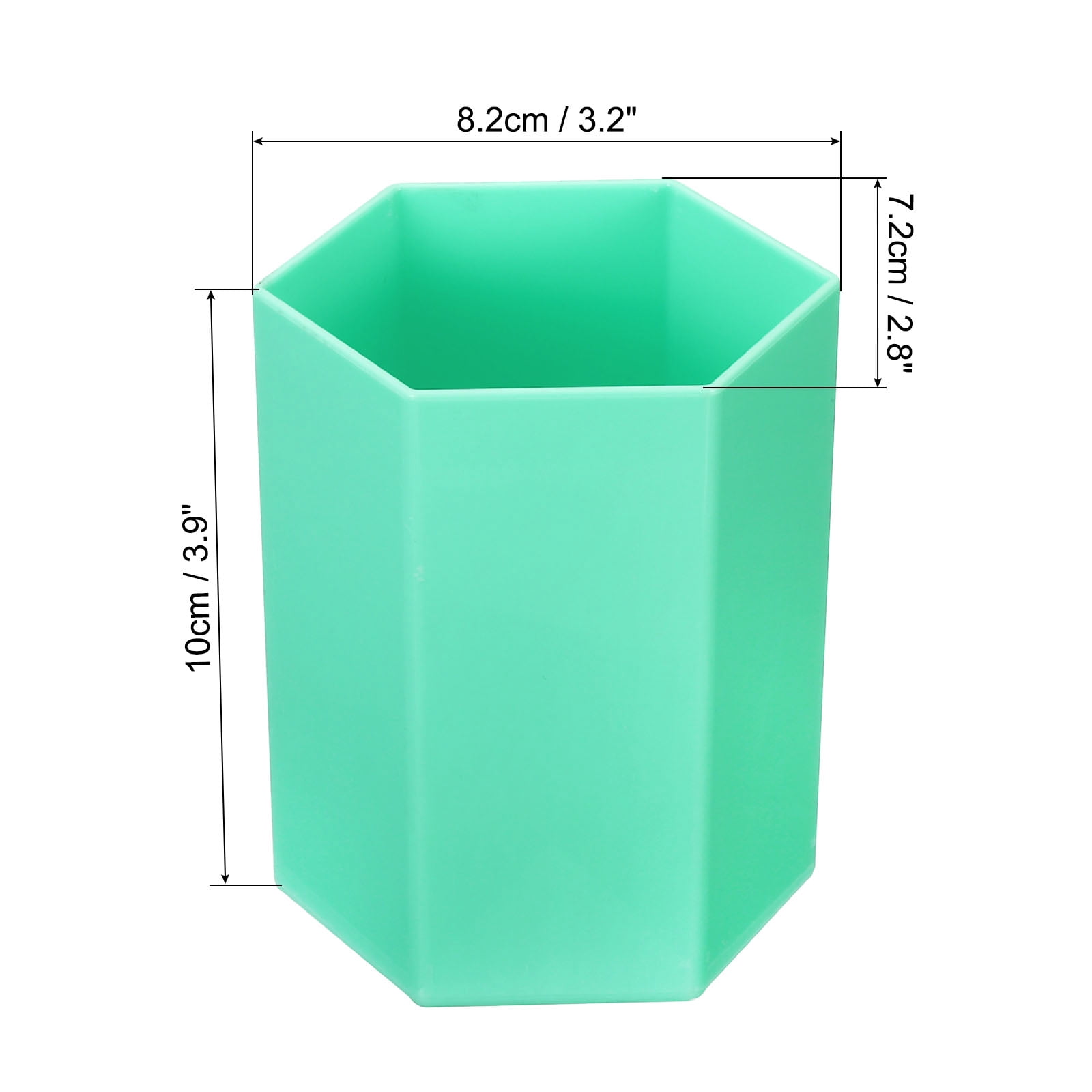 Unique Bargains Pencil Holder Plastic Makeup Brush Holder Hexagon Office Green