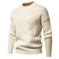 thumbnail image 4 of Men's Winter Sweater Solid Crew Neck Pullover Warm Knitwear Long Sleeve Undercoat, 4 of 8