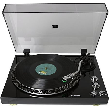 TechPlay TCP4530 Analog Turntable with Built-in Phono Pre-amplifier, By-Pass selecter, Auto-Return, Aluminum Platter and direct PC Link, with Audio-Technica's AT95E