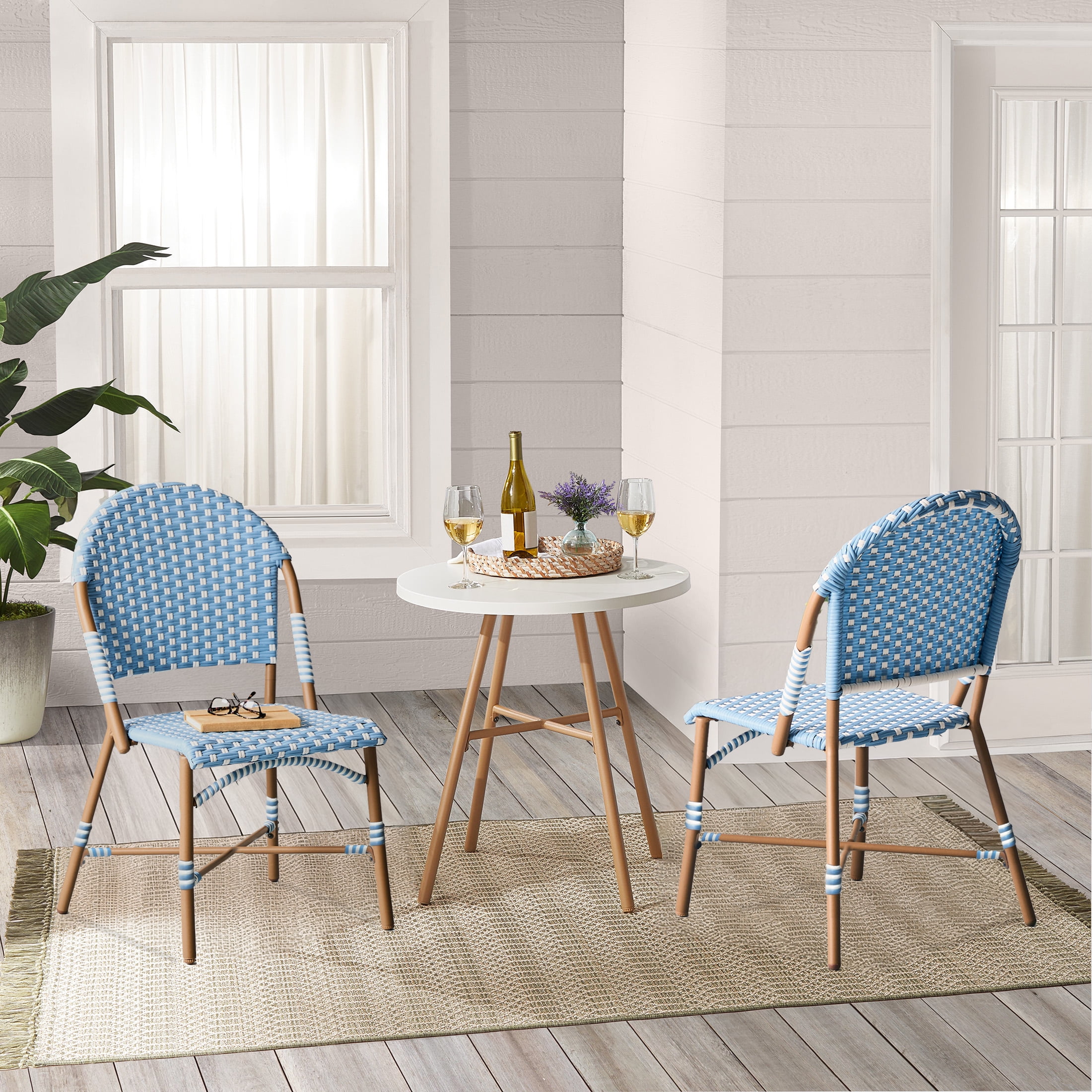 Better Homes & Gardens Lilah 2-Piece Steel Outdoor Wicker Bistro