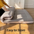 thumbnail image 3 of Futon Mattress, Padded Japanese Floor Mattress Quilted Bed Mattress Topper, Extra Thick Folding Sleeping Pad, Queen Size, 3 of 6
