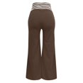 thumbnail image 5 of WTOBBY Women's Vintage Bloom Palazzo Pants - High Waist Wide Leg Trousers with Dual Pockets & Breathable Cotton Blend for Street Fashion,Brown S, 5 of 5