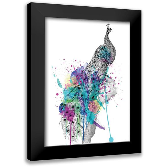 Roberts, Karin 11x14 Black Modern Framed Museum Art Print Titled - Peacock