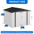 thumbnail image 2 of Dextrus 7x5ft Weatherproof Metal Storage Shed, Lockable Ventilated Outdoor Tool Shed for Backyard Patio Lawn, White, 2 of 10