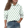 thumbnail image 2 of CCRFTGI Polo Shirts for Children Girls Size 8 School Uniform Polka Dots Shirt Golf Tennis Pique Collared Polos Lightweight Long Sleeve Summer Tops Green 13-14 Years, 2 of 5