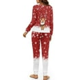 thumbnail image 5 of DISNIMO Deer Snowflake Printed Pajama Set for Women Christmas 2 Piece Lounge Set Long Sleeve Top and Long Pants Set Casual Loose Loungewear Sleepwear, 2XL, 5 of 7
