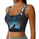 thumbnail image 2 of Fotbe Artistic Moon Valley Wolf Sujetador Deportivo Largo sin Aros para Mujer con Almohadillas y Soporte Medio, Transpirable y Absorbente, Camiseta Tipo Chaleco o Tank Top-XX-Large, 2 of 8