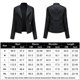 thumbnail image 2 of Chaqueta Mujer Biker Bolsillos PU Tallas grandes Moto Coat Traje de calle Ygjytge Negro T L para Mujer, 2 of 9