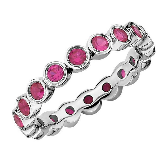 Created Synthetic Ruby Ring 1.70 Carat (ctw) in Sterling Silver