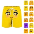 thumbnail image 2 of 3D Cartoon Smile Face Swim Shorts Men Elastic Waist Drawstring Summer Short Funny Outdoor Beach Vacation Shorts, 2 of 6