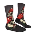 thumbnail image 2 of Goofa Red Mushrooms Printed Men's Crew Socks, Soft Durable Breathable Moisture-Wicking with Odor Control Cotton socks, 2 of 9