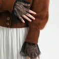 thumbnail image 5 of YUUZONE Lace Floral Pleated Sleeve False Cuffs White Black Sleeve Detachable Accessories, 5 of 19