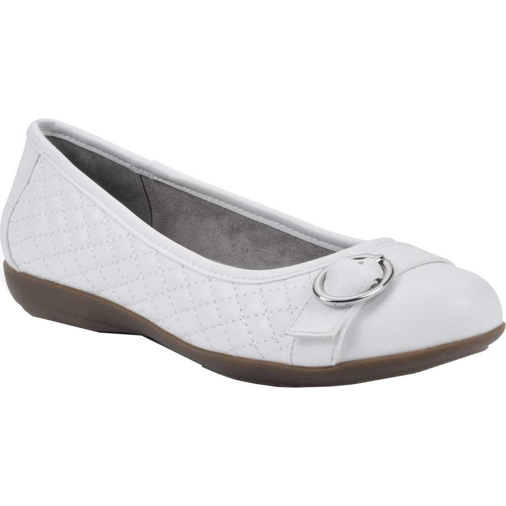 Women's Cliffs by White Mountain Clara II Ballet Flat White Smooth ...