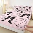 thumbnail image 3 of Feelyou Fashion Bow-tie Kids Bed Sheets, Cartoon Basketball King Sheets, 4 Pieces, 3 of 7