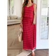thumbnail image 3 of Mawalde Women'S Vacation Casual Style Sling Seaside Long Skirt Going Out Set 2 Piece Outfits Red S, 3 of 5
