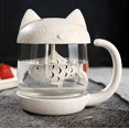 thumbnail image 3 of Wabjtam Cute Cat Glass Cup Tea Mug With Fish Tea Infuser Strainer Filterthe Lid Can Not Be Screwed, 3 of 5