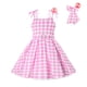 thumbnail image 3 of Disfraz de Barbi de Halloween para niñas, conjunto de ropa Punk de calle Rosa sin mangas con lazo para fiesta, vestido Vintage a cuadros, nuevas películas, 3 of 5