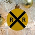 thumbnail image 5 of Railroad Crossing Traffic Sign Train Wood Christmas Tree Holiday Ornament, 5 of 6