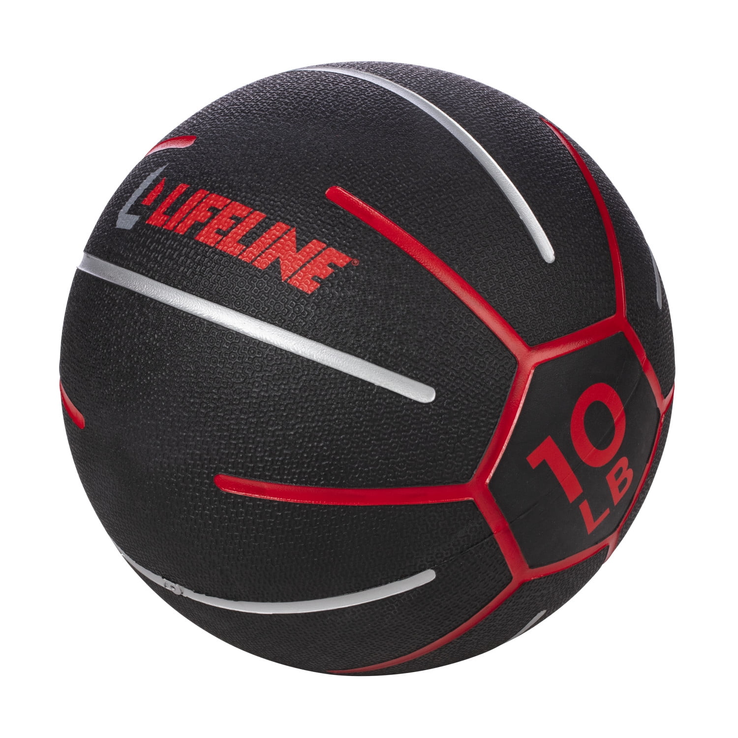 Lifeline Fitness Exercise Training Medicine Ball - 10 lb. - Black/Red