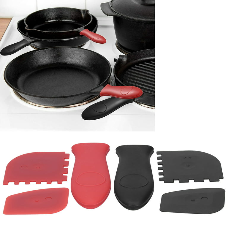 Cast Iron Handle Cover Holder, 6pcs Practical Cast Iron Skillet Handle  Covers, Hanging Hole Design For Baking Pan Pot Cooking