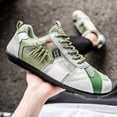 thumbnail image 4 of Men's Fashion Sneakers Thin Sole Lace up Walking Tennis Shoes Running Gym Workout Classic Retro Antislip Trainers Footwear Green Size 9, 4 of 7