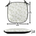 thumbnail image 5 of Tropical Chair Seating Cushion Set of 2, Tropical Coconut Palm Trees Pattern Print Exotic Hawaiian Wild Lands Holiday Theme, Seat Pads with Anti-slip Backing, 16"x16", Grey White, by Ambesonne, 5 of 7