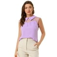 thumbnail image 1 of INSPIRE CHIC Blouse à Col à Manches Courtes pour Femmes Peter Pan Violet G, 1 of 6