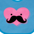 thumbnail image 4 of Inktastic Kawaii Mustache Heart Girls Baby Bib, 4 of 4