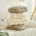 thumbnail image 4 of ColourTree 12'' L x 13'' W White & Black 2 Pcs Knot Pillow Soft Throw Pillow Home Decoration Cushion Square Office Knotted Plush Throw Cushion, 4 of 5