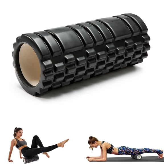 FIXPARTS Strong Foam Roller,13×5.5" Pilates Back Roller for Back and Leg Pain,Muscle,Kinks（Black）