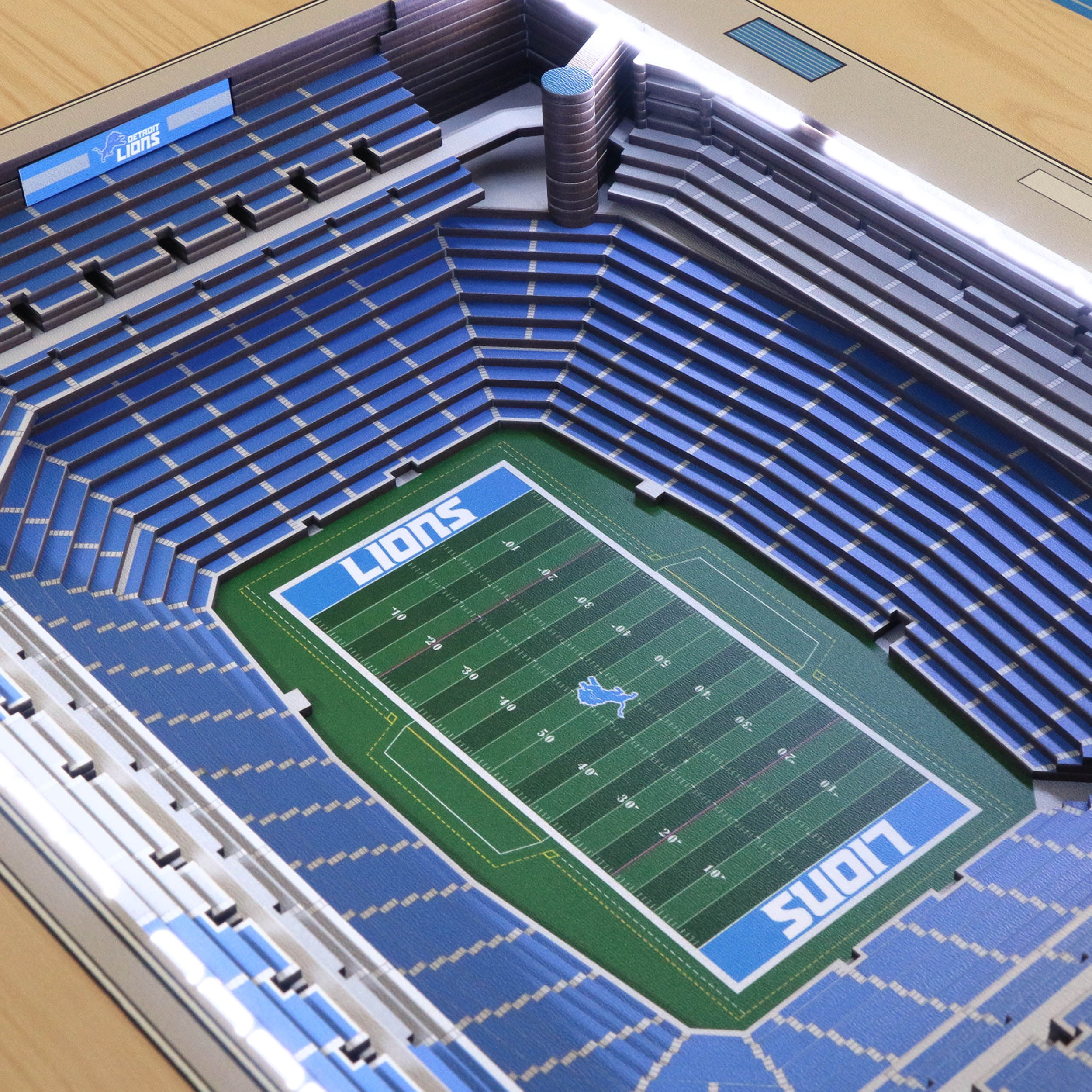 Detroit Lions 25-Layer StadiumViews Lighted End Table